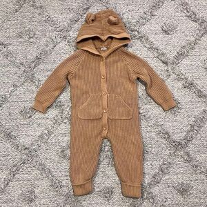 Jamie Kay Baby/Toddler Knit Bear Suit 1YR Brown